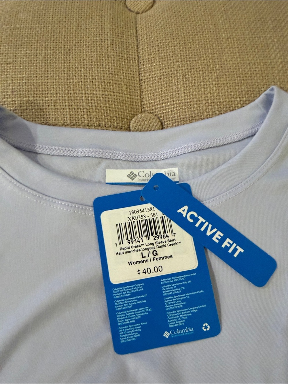 Columbia Women's Long Sleeve Active Fit Tee in Light Lavender